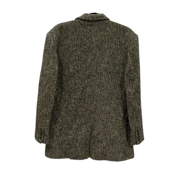 Smythe Oversize Herringbone Tweed Blazer Mushroom Brown Wool Blend Size XL - Picture 10 of 12